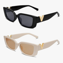 Allarallvr Rectangle Sunglasses for Women 90s Retro Trendy Y2K Classical Vintage Square Shades