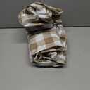 misaya Round Fitted Tablecloth with Elastic Edge, Buffalo Plaid Waterproof Vinyl Flannel Backed Table Cloth Cover Fits 45"-56" Round Tables for Dinner, Outdoor, Picnic, Khaki White Check