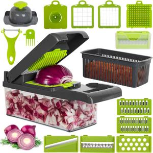 Vegetable Chopper Food Chopper with Container,Cheese Slicer, Onion Chopper, Pro 16 in 1 professional food Chopper multifunctional