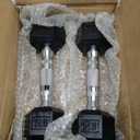 PAPABABE HEX Dumbbell Set 5lb, Rubber Encased Home Gym Dumbbells, Exercise & Fitness Weights Dumbbells for Women & Men, Hand Weight for Strength Training