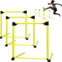 3Pcs Hurdles Training Equipment, Adjustable Height Hurdles Track and Field, Agility Speed Jumping Training Equipment for Soccer Basketball Football Dogs, Detachable-Green