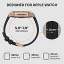 Bandletic Luxury Metal Case with Band Compatible with Apple Watch SE Series 6 5 4 44mm Band, Rugged Military-Grade Protective Bumper Cover with Silicone Strap for iWatch SE 6 5 4 44mm, Rose Gold/Black