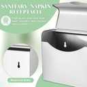 Tioncy 4 Pcs Sanitary Napkin Disposal Receptacle Stainless Steel Sanitary Napkin Receptacle Wall Mounted Tampon Disposal Bin Waste Tampon Holder Feminine Hygiene Container (Silvery White)
