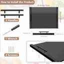 Noodle Board Stove Cover with Handles, Wood Stove Top Covers for Electric/Gas Stoves, Counter Space Top Cover Crafted from Solid Pine Wood,Also Used As Sink Covers & Decorative Tray (Black)