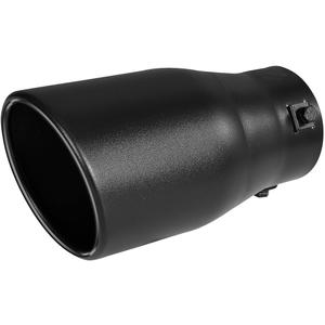 TriTrust Exhaust Tip, 2-2.75 inch inlet adjustable, Fit 2''/2.25''/2.5''/2.75'' Outer diameter Tailpipe, 4''Outlet 7.5''Long Muffler Tip, Black Powder Coated Stainless Steel Tail Tip