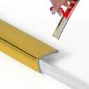 Peel and Stick Vinyl Corner Trim 20FT L-Shape Tile Outside Corner Molding Vinyl Trim Tile Exterior Moulding Trim Edges Furniture Decoration 0.49IN*0.29IN Gold