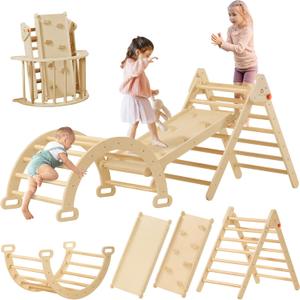Tiny Land 3-in-1 Montessori Climbing Set, Natural