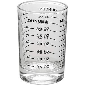 OGGI Measuring Shot Glass with Measuring Lines, 3oz / 90ml - Bartender Accessories, Jigger for Bartending, Shot Glass Measuring Cup with Ounces & Milliliters 2Pc