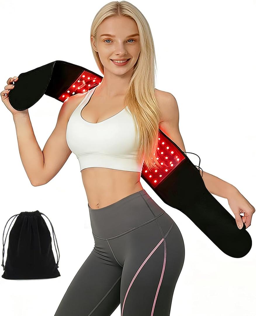 Red Light Therapy for Body 21.6''*6.8'' Infrared Light Therapy Belt with Soft Lycra FSA Eligible HSA Flexible Light Pad for Back Waist Belly Knee Joint Muscle Repair Gift, 660nm & 850nm Max21W