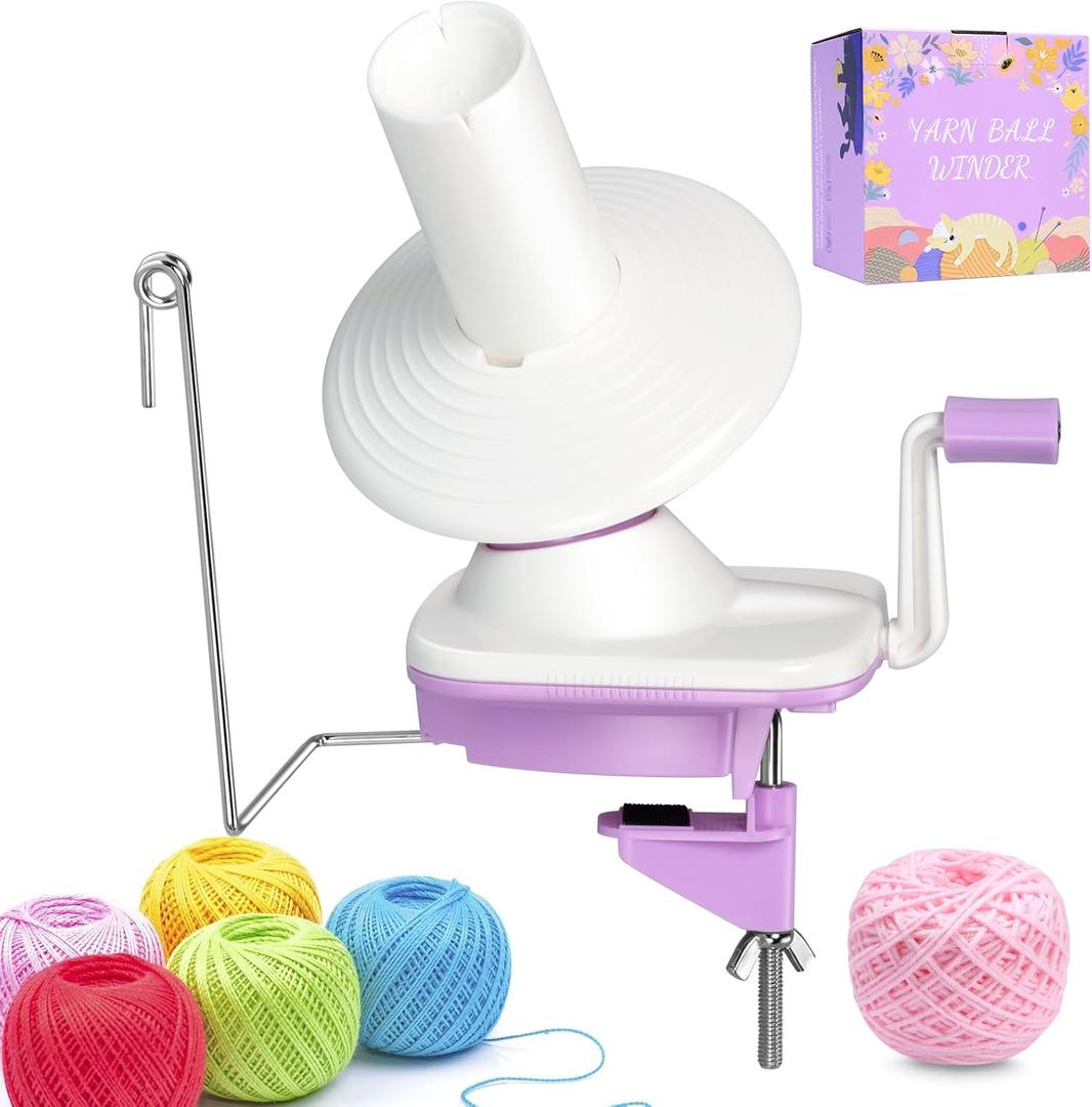 Yarn Winder,Yarn Ball Winder,Hand Operated Yarn Ball Winder,Yarn Cake Winder,Manual Wool Yarn Cone Ball Winder with 50g Wool Yarn