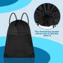 TILYMOL Drawstring Backpack Gym Bag - String Gym Bag for Men & Women, Lightweight Cinch Sports Sackpack for Beach, Travel, Yoga, Swimming, Black