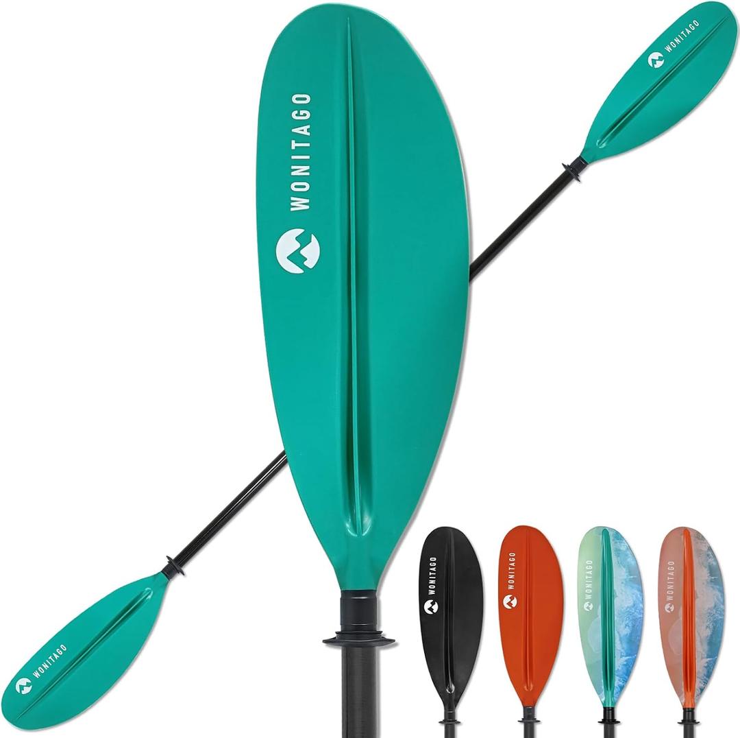 Kayak Paddles with Fiberglass Shaft and Reinforced PP Blade, Floating Adjustable Kayaking Oars, 3 Piece, 220-240 cm/86-94 Inches, 240-260 cm/94-102 Inches