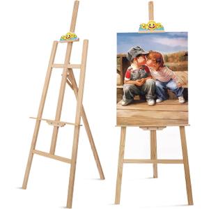 Wooden Easel Stand for Sign and Painting - Adjustable Artist Easel for Adults - Home & Wedding Display, Art Easel with Canvas Holder for Studio, Classroom