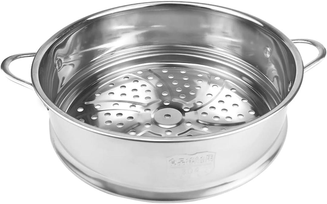 Stainless Steel Steamer Pot 7.8 Inches Round Cooking Rack Food Steamer Basket Insert for Kitchen Dim Sum Dumplings Bun(20cm), Pack of 2 