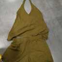 Women Summer 2 Piece Outfits Sleeveless V-Neck Tank Top and Drawstring Shorts Lounge Sets Pajama Sets, Size Large