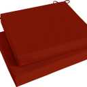 Basic Beyond Outdoor Chair Cushions Set of 2, Square Corner Outdoor Cushions for Patio Furniture, Water Resistant Patio Chair Cushions with 2 Ties, 18.5x16x3, Brick Red
