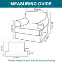 Turquoize T Cushion Chair Slipcover Armchair Slipcover for Living Room Stretch Sofa Couch Cover Soft Armchair Cover Furniture Covers with Individual T Cushion Seat Covers (Chair, Ivory)