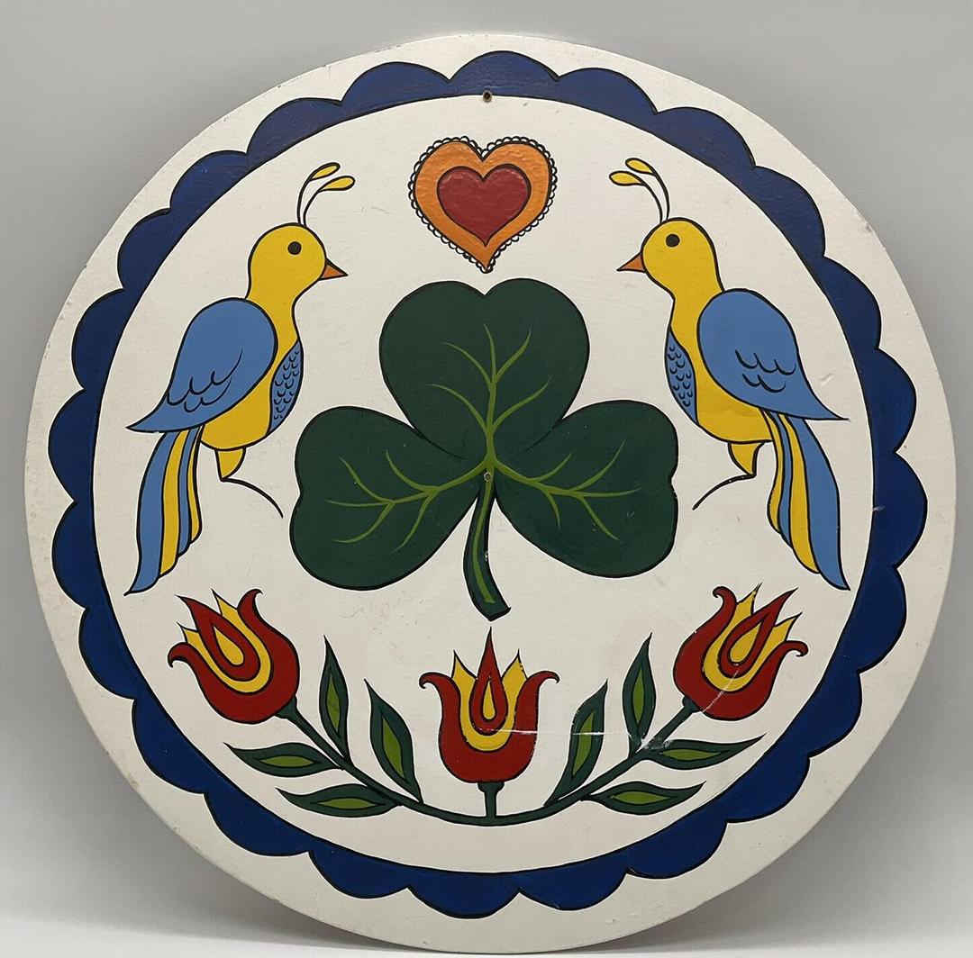 Metal Tin Sign Pennsylvania Dutch Hex Barn Irish Shamrock for Home Door Office Vintage Salon Wall Art Plaque Decoration 12 X 12Inches (as pic06)