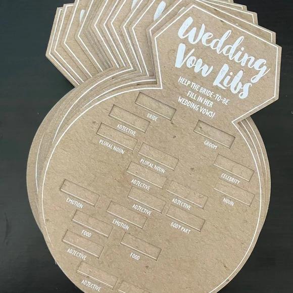 Bridal Shower Games, (Set of 50) Wedding Shower Game, Engagement Party, Bachelorette Party Game, Kraft, White (One Size)