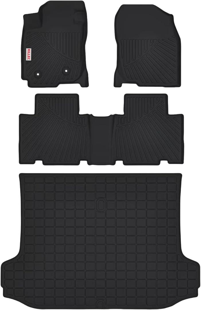 Floor Mats & Cargo Liner for 2006-2012 Toyota RAV4 5 Seat, All Weather Protection Accessories Custom Full Set Liners Include 1st & 2nd Row Automotive Floor Mats TPE Winter Slush Car Mats