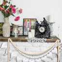 3 Pcs 4 Pcs Neutral Valentines Day Decor, Wood Bead Garland Felt Heart Garland, Farmhouse Wooden Rustic Banner Rustic Hanging Decor for Valentine Celebration Shelf Fireplace Wall, 6.6 ft (Fresh)