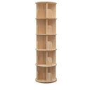 Rotating Bookshelf, 360 Display 5 Tier Floor Standing Bookcase Storage Rack for Kids&Adult, Wood Narrow Book Shelf Organizer for Bedroom, Living Room, Study Room(63 * 17.32 * 17.32inch)