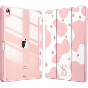 Fintie Funda hbrida delgada para iPad Air de 11 pulgadas M3 (2025) / M2 (2024), iPad Air 5 (2022) / 4 generacin (2020) de 10.9 pulgadas, funda a prueba de golpes con carcasa trasera transparente y