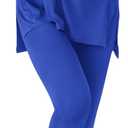 BTFBM Two Piece Sets for Women 2026 Casual Lounge Set Matching Oversized Shirts Leggings Workout Airport Travel Outfits (Large, Blue)