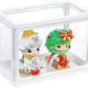 Glass Display Case for Figures Small Clear Display Stand for Collectibles Stackable Assemble Display Box for Action Figures Toys Dustproof Clear Storage Box Showcase for Pop Mart