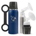 CERES CHILL OG Breastmilk Chiller, Reusable Storage Container, Up to 34 oz. - Bottle Cooler Keeps Milk at Safe Temperatures for Up to 20 Hours, Connects w/Most Pumps (Navy Blue)