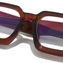 AIEYEZO Square Thick Frame Glasses for Women Men Fashion Blue Light Glasses Trendy Chic Computer Eyeglasses (Brown)