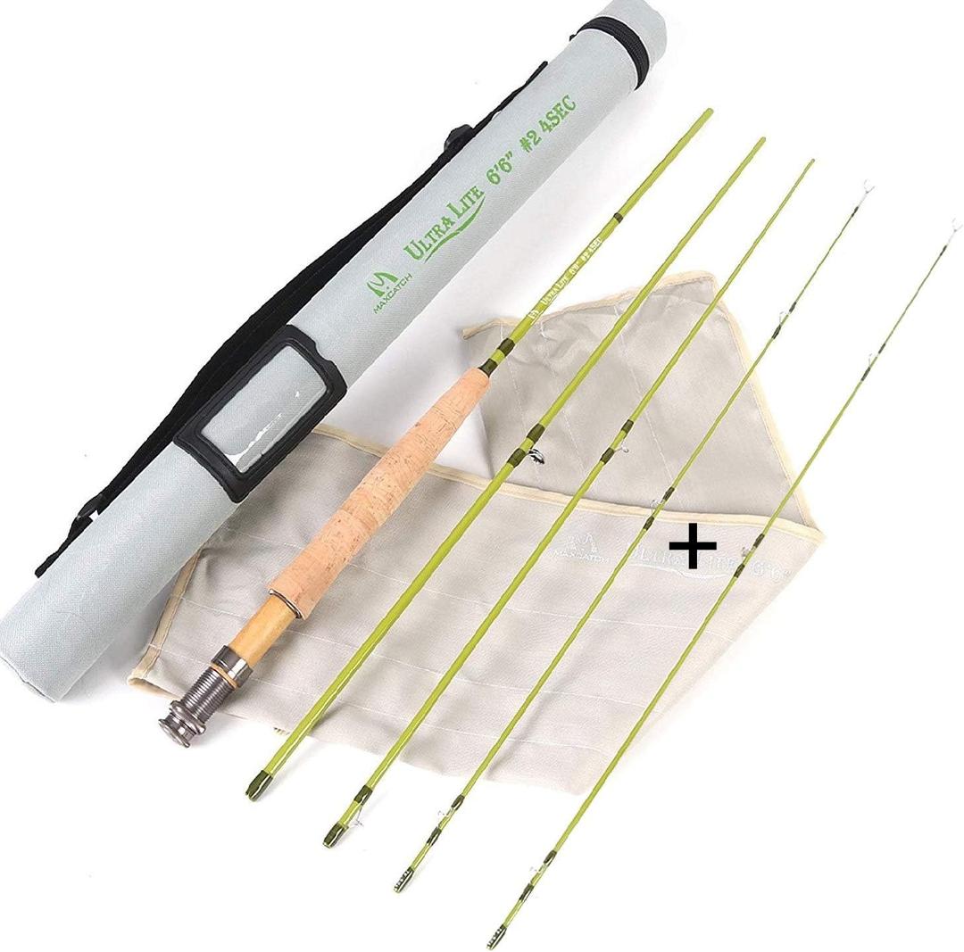 M MAXIMUMCATCH Maxcatch Ultra-Lite Fly Rod for Stream River Panfish/ Trout Fishing 1/ 2/ 3 Weight (Ultra-lite Fly Rod+ A Spare Tip Section, 6'0'' 2wt 3pcs)