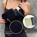 Boutique Fleece Belt Bag | Sherpa Crossbody Bag Fanny Pack for Women Fashionable | Everywhere Waist Pack | Small Fashion Travel Chest Bag (Small Strap Length, Black Fleece)