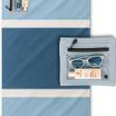 Quick Dry Beach Towel with Waterproof Phone Pocket  Sand Free, Compact Travel Towel for Pool, Boat, Camping & Outdoor Adventures (Blue)