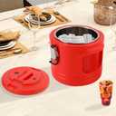 5L Portable Commercial Food Warmer, Insulated Bucket, Insulated Soup Container, Insulated Soup Carrier, Commercial Soup Containers with Lid for Hot or Cold Food Storage (Red, 5L)