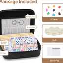 Mexican Train Dominoes Set with 4 Wooden Trays/Racks, Double 12 Dominos Travel Set with 4 Domino Tiles Holders, 91 Tiles Double 12 Colored Dominoes Game Set with Portable Case for Families Kids