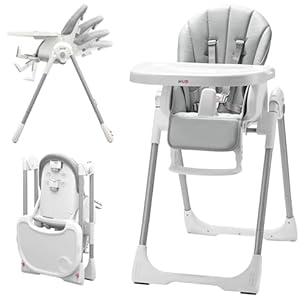 KB 3-in-1 Foldable Baby High Chair | Multifunctional Infant High Chairs for Babies and Toddlers | Removable Seat & Tray for Easy Clean | 7 Height & 4 Recline Adjustable | 2 Locking Wheels(Blue)