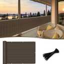 SUNNY GUARD 3'x10' Brown Balcony Deck Privacy Screen Fence, Apartments Railing Screen, Heavy Duty Wind Screen for Outdoor,Backyard,Patio,Deck PrivacyWe Make Custom Sizes