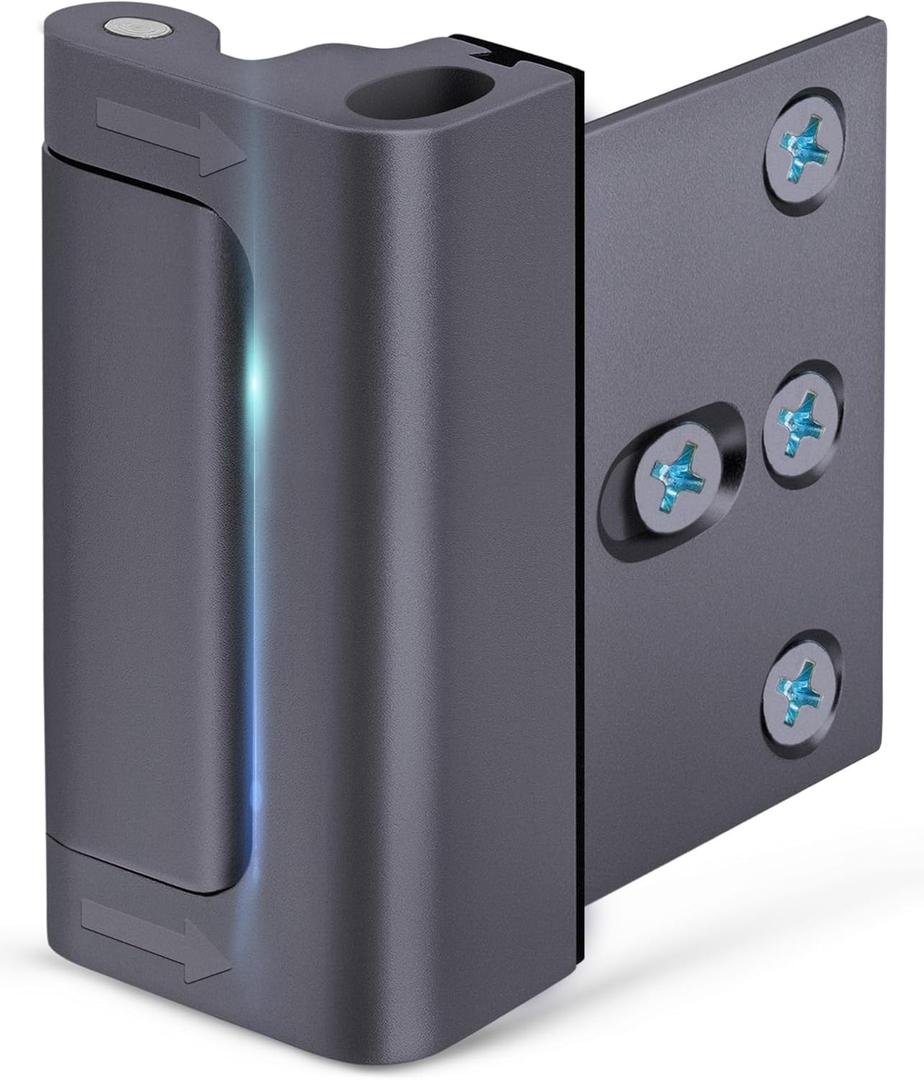 Home Security Door Reinforcement Lock Front Door Locks for Kids Safety Metal Child proof High Security Door Lock Withstand 800lbs Top Door Latch Lock Flip Door Guardian for Inward Swinging Inside Door