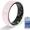 Ceramic Ring,Smart Ring for Women, Auto Exercise Recognition,Gesture Control,Fitness Tracker with Heart Rate Monitor,Sleep Tracking, Step Counter, for iOS & Android (Pink, 10)