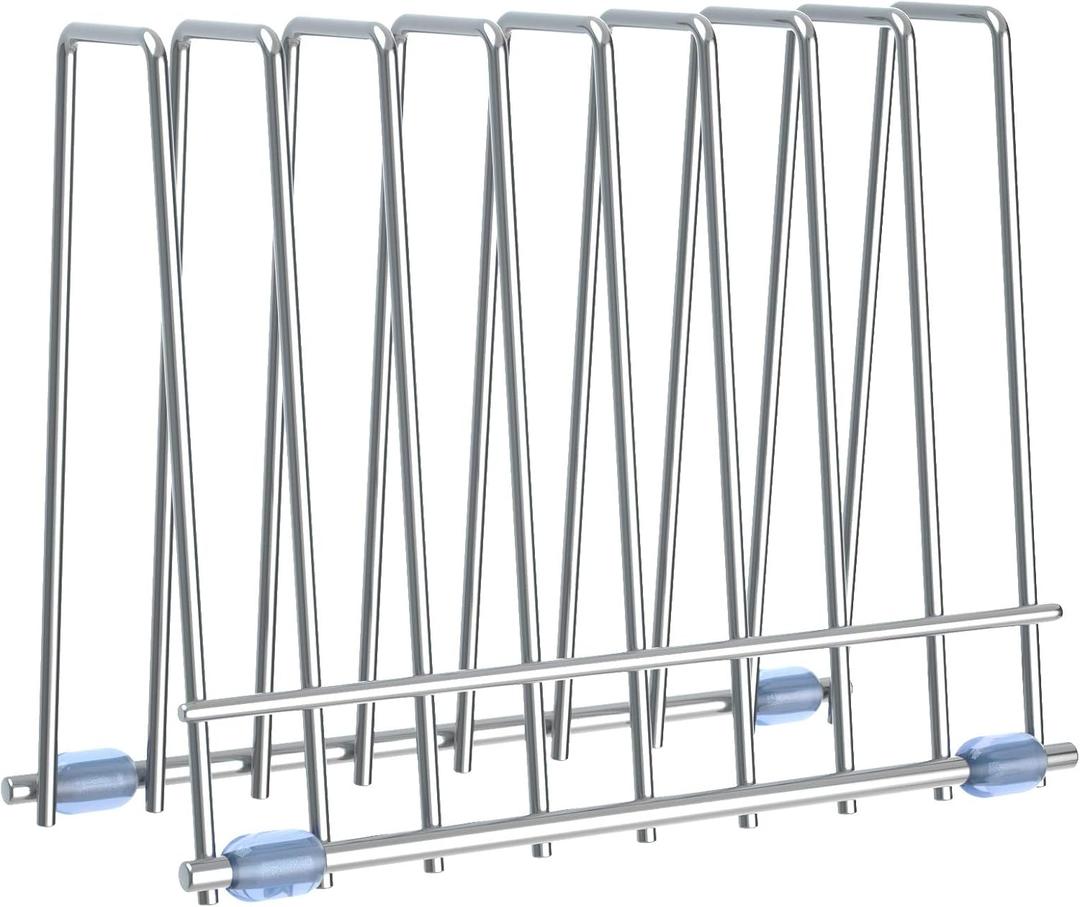 IDEATECH Bags Rack, Drying Rack for Bags, Stainless Stand, File Organizer Desktop Storage Book Shelf, Kitchen Storage & Organization (Silver)