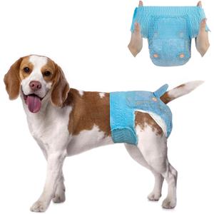 Dono Dog Diapers Female-60PCS, Disposable Pull Up Stretchy Waist Wraps for Female Puppy Dogs in Heat Period Diapers, Super Absorbent 360 Leak-Proof Doggie Training Incontinence (M (Waist 11.5"-19.5"))