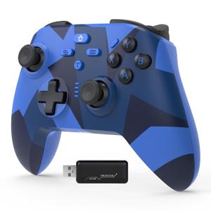 BETMI for Wireless Xbox Controller with Macro Programmable/Turbo/Remappable/Dual Vibration/with Adapter, 2.4GHz Gamepad Compatible with Xbox One, Xbox Series X/S, PC (Blue)