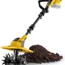 20V Cordless Garden Tiller Cultivator - Compatible with DeWalt 20V MAX Batteries, 9-in. Tilling Width & 7-in. Depth, 4 Steel Blades for Raised Beds and Flower Gardens, Battery Not Included