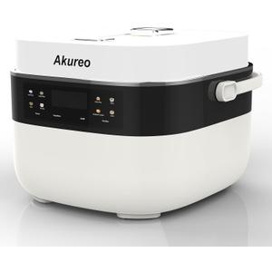 3L Smart Rice Cooker, 6-Cup Uncooked, Fuzzy Logic, Stainless steel spherical inner pot with non-stick ceramic glaze coating, Keep Warm, White