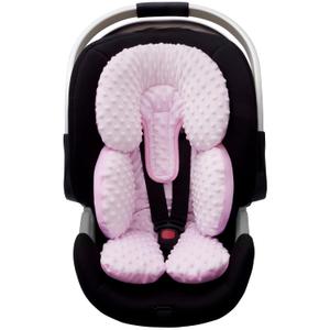 Pro Goleem Infant Car Seat Head Neck Body Support, Ultra-Soft Minky and Microfiber Newborn Car Seat Insert, Perfect for Car Seat, Stroller, 2-in-1 Reversible, Girls, Pink