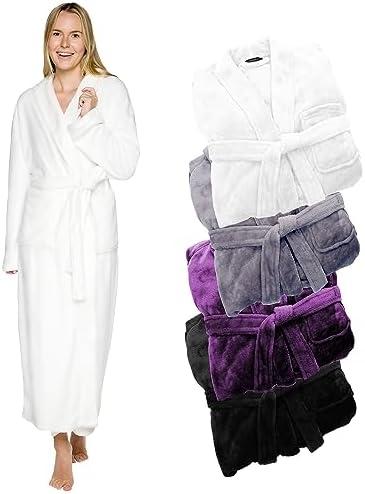 Silver Lilly Womens Plush Fleece, Fluffy Long Bathrobe, Great Gift for Mother's Day, Grandma, Daughter, Sister, Wife, Friend - (XX-Large-3X-Large - White)