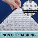 Smiry Memory Foam Bath Mat 59x24, Extra Soft and Absorbent Bathroom Mats, Non Slip Washable Carpet for Floor, Shower and Tub, Navy Blue