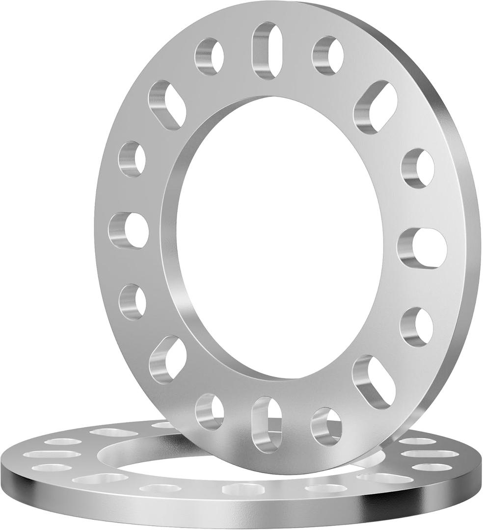 2PCS 8 Lug Wheel Spacers 1/2 Inch (12mm) Thick, 8x6.5 8x165.1 8x170 8x180 Hubcentric Aluminum Adapters, Compatible with F250 E350 Ram 2500 3500 Express 3500 K3500 Silverado Suburban