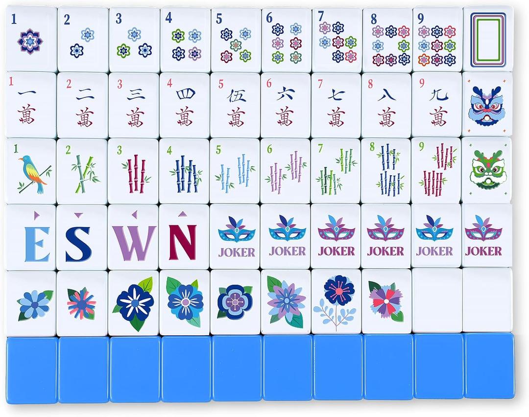 Arrowbash 160 Pcs American Mahjong Set 1.2 Inch 160 Tiles, Blue
